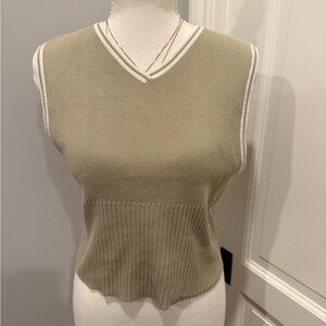 Vintage light green sweater vest 100% cotton